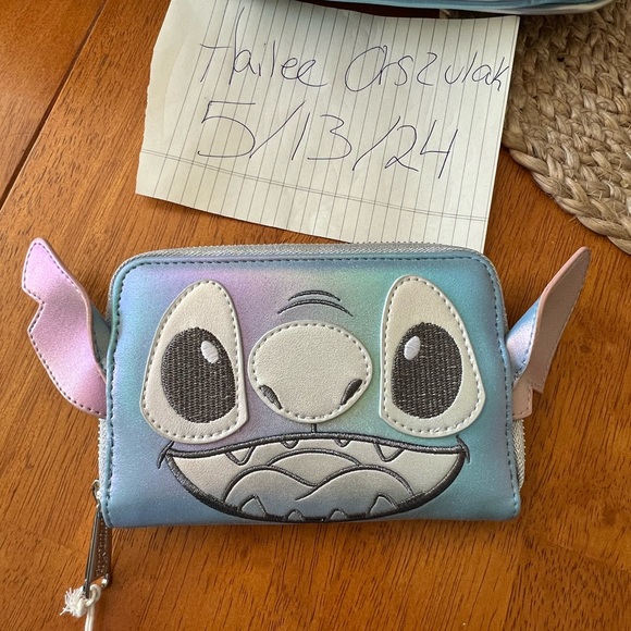 Loungefly Stitch platinum 100 Backpack and Wallet Set - Picture 3 of 7